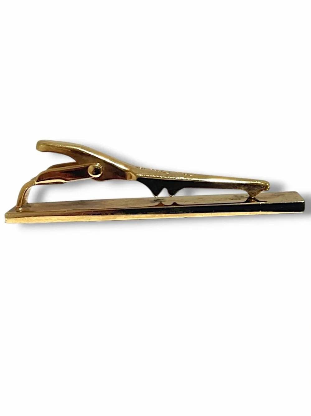 Vintage Christian Dior Monsieur Germany Black Enamel Gold CD Logo Tie Clip Bar